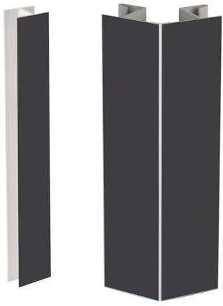 Evotrade Zubehör Gelenk für Küchensockel – Eckverbindung -90° +90° und linearer Anschluss – kompatibel mit Küchensockel aus PVC Dicke 12,5 mm – Höhe 150 mm, Farbe Schwarz