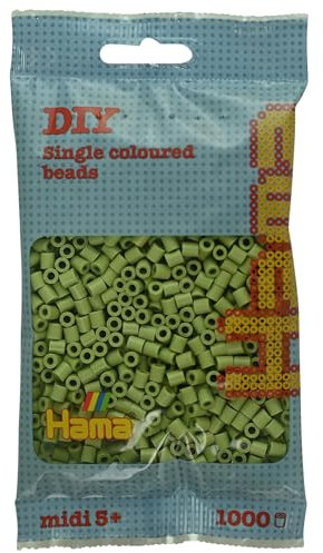 Hama Perlenbeutel | ca.1000 Midi-Bügelperlen | Mosaik-Kunst und Basteln für Kinder ab 5 Jahren | Matcha Grün