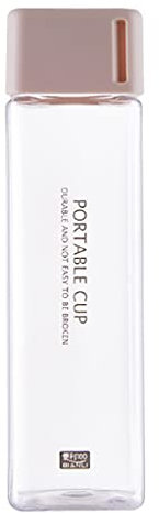 XAGMODSHN Bottiglia d'acqua estetica quadrata bottiglia d'acqua scatole per latte Ecofriendly bocca larga BPA Free Lavabile in lavastoviglie Bottiglia d'acqua piatta