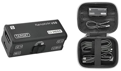 Sipeed NanoKVM-USB Operations Maintenance Server Tool Kit, Multi-Device Collaboration, Finger-sized 4K USB KVM for Server SBCs, USB A Switcher 1080P Video Capturer, 4K HD-MI IN/Loop Out (USB KVM Kit1)