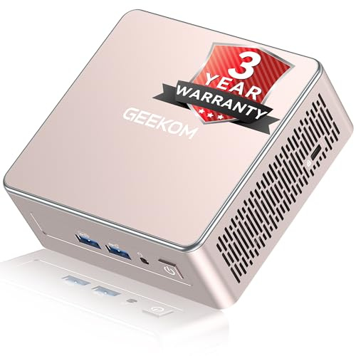 GEEKOM Mini PC A5 edizione 2025, AMD Ryzen 5 7430U, 16 GB DDR4 e SSD M.2 PCIe NVMe da 512 GB, Windows 11 Pro Supporto per computer desktop 8K UHD/Wi-Fi 6/Bluetooth 5.2/USB 3.2