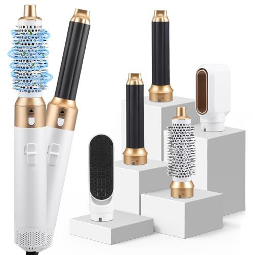 5in1 Haarstyler, Airwrap Alternative Haartrockner Runder Kamm Lockenwickler Multistyler Glättbürste Föhnbürste Set Geschenk Glätte Locken Volumen Warmluftbürste Thermal Brush Airflow