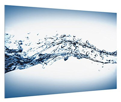 Bilderwelten Glas Spritzschutz inkl. Aufhängung 4 mm starke Küchenrückwand Muster Glasrückwand - Made in Germany - Modern ESG Wandpaneel blau Küche Herd Küchenspiegel 1480 (60x40cm)