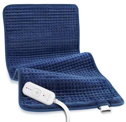 Comfytemp Extra Large Heating Pad for Back & Period, 33''x 17'' King Size FSA Eligible Pack, Birthday Gifts for Women Men Mom Dad & Mother Day Gift, HSA Electric XL Heat Wrap for Body, Washable, Blue