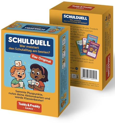 SCHULDUELL – Lernspiel & Kartenspiel für Kinder ab 6 Jahren | Geschenk zur Einschulung | Familienspiel für Grundschüler | Schule spielerisch entdecken