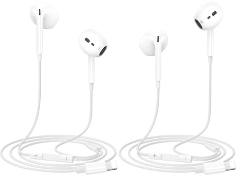 iPhone Kopfhörer mit Kabel 2Pack, [MFi-Zertifiziert] In Ear Kabelkopfhörer mit Mikrofon und HiFi Stereo Ohrhörer für iPhone 14 13 12 11 Plus Pro Max/XR/XS/X/SE/8/7/iPad Air Mini Unterstützt alle iOS