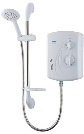 Triton Showers Seville, Shower Electric, 10.5 KW, White, Instant Hot Water, Replacement Shower, Anti Twist Hose, Bathroom Showering Unit