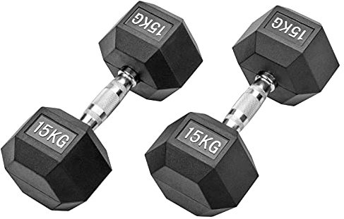Bad Company I Kurzhanteln gummiert für Aerobic, Gymnastik und Fitness 30 Kg (2x15,0)