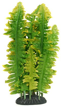 Komodo Boston Fern Green Artificial Plant Habitat Decor for Reptiles Terrarium Vivarium Durable Realistic Hygienic Easy Clean for Enclosures - 25cm