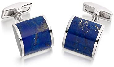 HOXTON LONDON Herren-Manschettenknöpfe Sterling Silber & Lapis Lazuli Square 0.74.1482