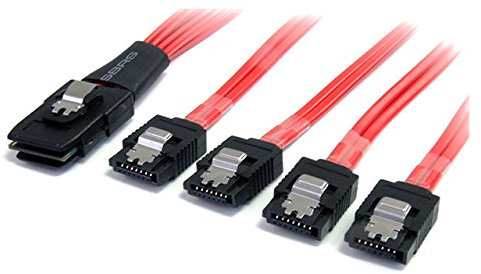StarTech.com Serial ATA SCSI SAS Kabel 1m - SFF-8087 auf 4x SATA mit Lasche