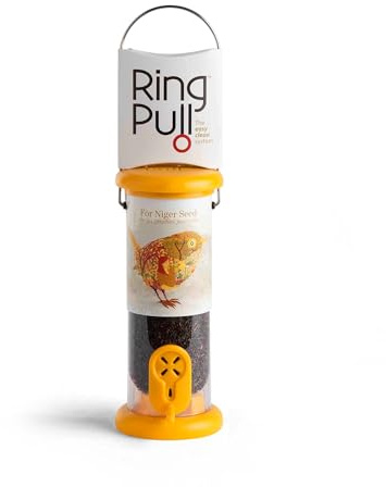 Ring-Pull TO N1Y Small Bird Feeder for Niger Seeds - Yellow