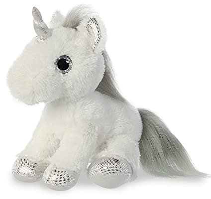 Aurora- Peluches y muñecas, Color blanco y plateado, 31cm (60855)