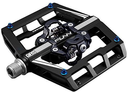 Funn Mamba Mountainbike Clipless Pedal-Set, doppelseitige Klickpedale mit breiter Plattform für MTB, kompatibel mit SPD Cleats, 9/16-Zoll CrMo-Achse Fahrradpedale (Schwarz)