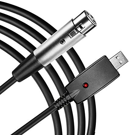 LoongGate Cable de micrófono USB a XLR - 3 pines USB macho a XLR Cable de conversor de enlace de micrófono femenino Cable de audio de Studio Cable de conexión Adaptador (3m)
