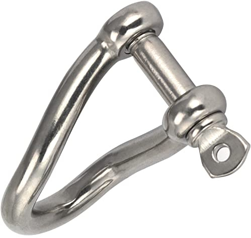 OPIOL QUALITY® Schäkel Gedreht Form Ø 6 mm aus Edelstahl A4 V4A (10 Stück) Rundschäkel Verbinder Drehschäkel D-Schäkel Augenbolzen Drahtseil Seil Boot Säurebeständig