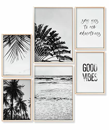 Heimlich® Premium Poster Set OHNE Bilderrahmen | 2 x DIN A3 & 4 x DIN A4 - ca. 30x42 & 21x30 | Stilvolle Poster Collagen mit passenden Bilder als Wanddeko » Good Vibes «