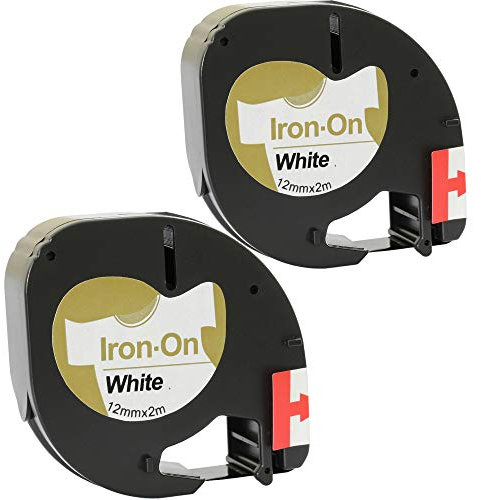 Prestige Cartridge 2 Compatible 18769 S0718850 S0721660 Black on White 12mm x 2m Iron-On Fabric Label Tapes for Dymo LetraTag LT100H LT100T LT110T QX50 XR XM 2000 Plus Label Makers