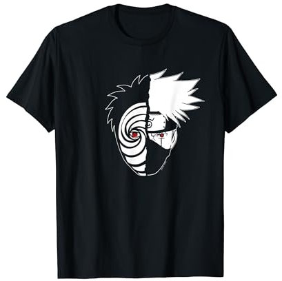 Naruto Shippuden Kakashi Tobi Anime mit geteiltem Gesicht T-Shirt