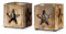 levandeo 2er Set Windlicht Stern 9cm Mangoholz Teelicht Glaseinsatz Teelichthalter Kerze Sternmotiv Mango Natur Holzdeko