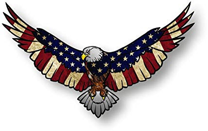 Akachafactory Autocollant Sticker Vinyl Aigle USA Drapeau americain Voiture Moto
