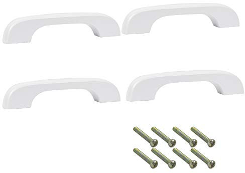 Mysummer 5PCS Wooden Handles Solid Handle for Drawers Clear Coated Smoothly Hole Distance 3.78 inch for Furniture Wardrobe Cupboard Closet Drawer Handle Pull (White)
