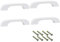 Mysummer 5PCS Wooden Handles Solid Handle for Drawers Clear Coated Smoothly Hole Distance 3.78 inch for Furniture Wardrobe Cupboard Closet Drawer Handle Pull (White)