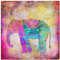Glasbild - Bunte Collage - Indischer Elefant 50 x 50cm