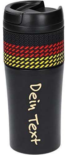Uakeii Personalisierter Premium Edelstahl Thermobecher 0,5l großer auslaufsicher Isolierbecher Kaffeebecher To Go mit Namen Autobecher Travel Mug (500ml - Deutschland)