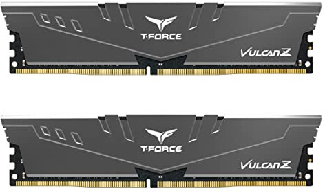 TEAMGROUP Team T-Force Vulcan Z DDR4 Gaming Memory, 2 x 16 GB, 3200 MHz, 288 Pin DIMM, Grey