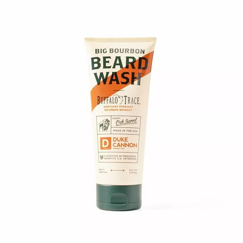 Duke Cannon Supply Co. Big Bourbon Beard Wash, 6 Fl Oz, Oak Barrel Scent - Made in the USA with domestic & globally sourced materials to Strengthen, Rejuvenate, Soften and Condition
