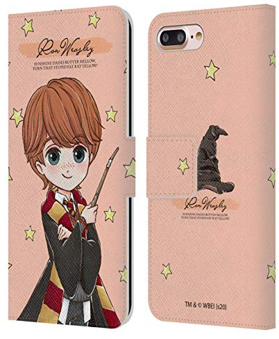 Head Case Designs Offiziell Zugelassen Harry Potter Ron Weasley Deathly Hallows XXXVII Leder Brieftaschen Handyhülle Hülle Huelle kompatibel mit Apple iPhone 7 Plus/iPhone 8 Plus