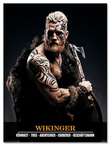 wandmotiv24 Leinwandbild Kämpfer & Krieger, Hochformat, Wikinger & Eigenschaften M0261