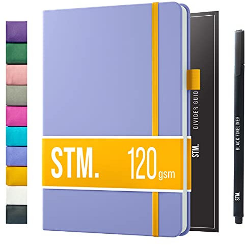 Notizbuch A5 Dotted Bullet Journal Buch und Stift - Gepunktet - Scribbles That Matter Notebook A5 - Auslaufsicheres 120g dickes papier, 215 Seiten, Hardcover Bujo, Hardcover Dot Grid note book