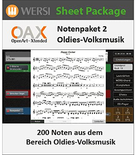 Wersi OAX Notenpaket 2, Deutsche Oldies und Volksmusik, 200 Titel, Aktivierungsschlüssel, Orgel Software