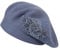 ZLYC Damen Wolle Baskenmütze Klassische Französischen Barett Warm Beret Mütze(Flower Haze Blue)