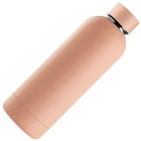 Termo Botella Acero Inoxidable Doble Pared 500 ml d.7,5 cm, h.22,5 cm, Termo Reutilizable, cantimplora térmica sin BPA, Aislamiento de Vacío de Doble Pared para Bebidas Frías 24h y Calientes 12h