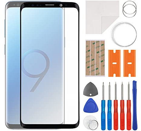 swark Kit de réparation d'écran en verre frontal compatible avec Galaxy S9 SM-G960 avec kit d'outils