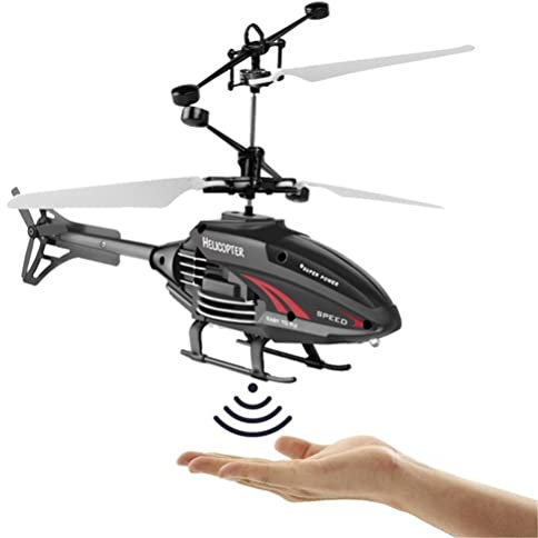 BSTCAR Flug Hubschrauber, Infrarot LED Fliegender Heli Spielzeug IR Sensor Hubschrauber Kinder Handsteuerung Spiel Draußen (Ohne Fernbedienung)