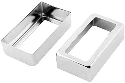Ruilogod Humbucker Pickup Open Cover 7 cm x 4 cm x 2cm 2 stücke Silberton