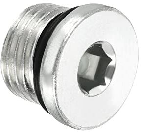 PATIKIL 9/16-18UNF Interne Hex Tête Tuyau Raccord Bouchon, Mâle Fil 45# Acier Prise Bouchon avec Bague étanchéité pour Terminer Tuyau Terminaux