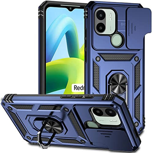 SEAHAI Hülle für Xiaomi Redmi A1/Redmi A2/Redmi A1+/Redmi A2+, Militär Robust Handyhülle Outdoor Stoßfest Silikon TPU + PC Handy Case Schutzhülle mit Kameraschutz und 360 Grad Ring Ständer - Blau