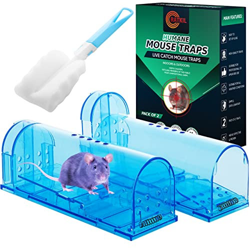 RatKil Humane Mouse Traps - 2 x Live See Through Rat & Mouse Traps For Indoors & Outdoors | Reusable, Child & Pet Friendly, Safe Alternative to Rat Poisoning, Mouse Poison & Mouse Traps That Kill