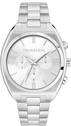 Trussardi Metropolitan Herren-Armbanduhr, 42 mm, silber / schwarz, 42 mm, Armband