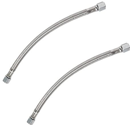 Tubo di Scarico di Ricambio per Compressore d'Aria in Alluminio - Lunghezza 350 mm, Flessibile Con Valvola di Ritegno - 2 Pezzi