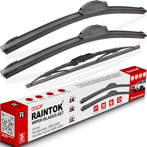 3 Pack Windshield Wiper Blades Replacement for Kia Sportage 2005-2009 2010