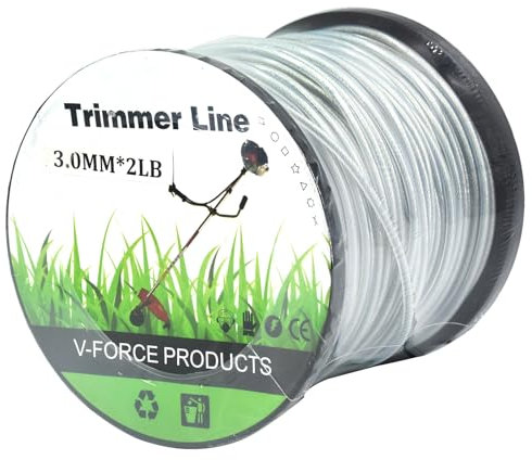 BGTOOL . 304,8 cm runde Trimmerschnur, Universal-Stahldraht, Rasentrimmer, Drahtseil, Schnur, strapazierfähig, Rasentrimmer, Motorsense, Trimmer, Ersatzspule (0,9 kg)