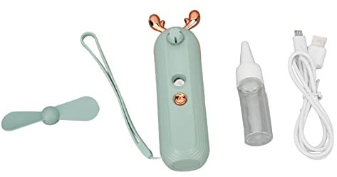 Ventilateur Brumisateur Portatif, Ventilateur Brumisateur Personnel Rechargeable, Ventilateur de Brumisation D'eau de Pulvérisation à Piles, Mini Ventilateur de Brumisateur Portable en PVC de Dessin A