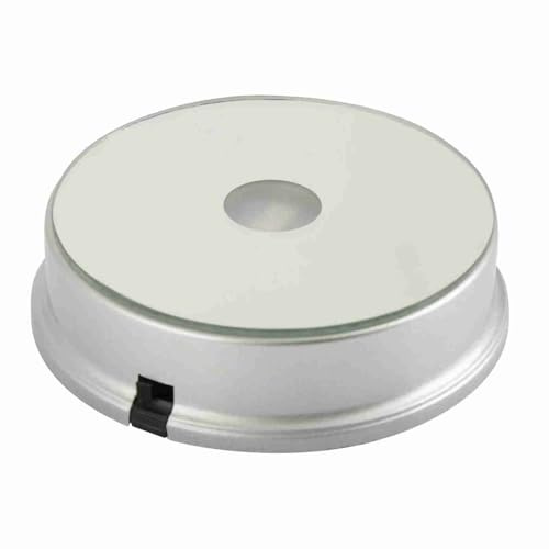 Wifehelper LED-Lichtsockel runder Spiegel mit 2 RGB-Leuchten | Farbwechsel beleuchtet, USB oder Batterie, flexibel Platzierung, für Wohnzimmer Regal Dekoration