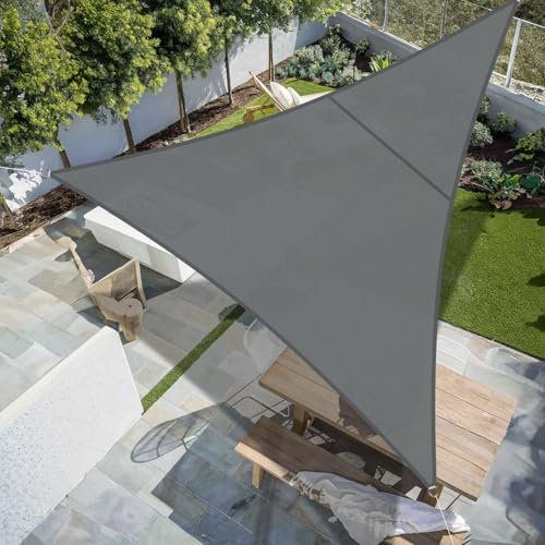 SUNNY GUARD Tenda a Vela Triangolare 4x4x4m Impermeabile,Vela ombreggiante parasole Protezione Raggi UV per Giardino Esterno terrazza,Antracite